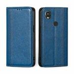For Kyocera Digno SX3-KYG02 Grid Texture Magnetic Flip Leather Phone Case(Blue)