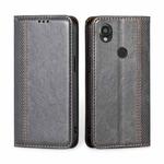 For Kyocera Digno SX3-KYG02 Grid Texture Magnetic Flip Leather Phone Case(Grey)