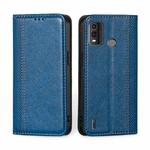 For Nokia G11 Plus Grid Texture Magnetic Flip Leather Phone Case(Blue)