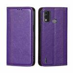 For Nokia G11 Plus Grid Texture Magnetic Flip Leather Phone Case(Purple)