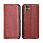 For Samsung Galaxy F14 5G Grid Texture Magnetic Flip Leather Phone Case(Red)