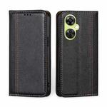 For OnePlus Nord CE 3 Lite 5G Grid Texture Magnetic Flip Leather Phone Case(Black)