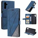 For Samsung Galaxy A34 5G Skin Feel Splicing Leather Phone Case(Blue)