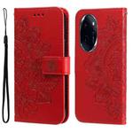 For Honor 100 Pro 7-petal Flowers Embossing Leather Phone Case(Red)