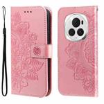 For Honor Magic6 Pro 7-petal Flowers Embossing Leather Phone Case(Rose Gold)