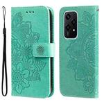 For Honor 200 Lite Global Seven-petal Flowers Embossing Leather Phone Case(Green)
