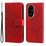 For Honor 200 Pro Seven-petal Flowers Embossing Leather Phone Case(Red)