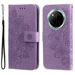 For Honor X9c / Magic7 Lite Seven-petal Flowers Embossing Leather Phone Case(Light Purple)