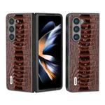 For Samsung Galaxy Z Fold5 ABEEL Genuine Leather Weilai Series Phone Case(Coffee)