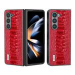 For Samsung Galaxy Z Fold5 ABEEL Genuine Leather Weilai Series Phone Case(Red)