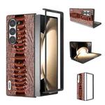 For Samsung Galaxy Z Fold6 ABEEL Genuine Leather Weilai Series Phone Case(Coffee)