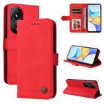 For Honor Play 50 Plus Skin Feel Life Tree Metal Button Leather Phone Case(Red)