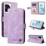 For Honor 100 Skin Feel Life Tree Metal Button Leather Phone Case(Purple)