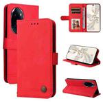 For Honor 100 Pro Skin Feel Life Tree Metal Button Leather Phone Case(Red)