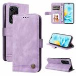 For Honor 200 Lite 5G Global Skin Feel Life Tree Metal Button Leather Phone Case(Purple)