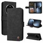 For Honor Magic7 Pro Skin Feel Life Tree Metal Button Leather Phone Case(Black)