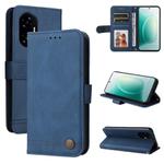 For Honor 300 Skin Feel Life Tree Metal Button Leather Phone Case(Blue)