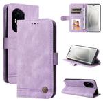 For Honor 300 Pro Skin Feel Life Tree Metal Button Leather Phone Case(Purple)