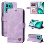 For Honor X8c 4G Skin Feel Life Tree Metal Button Leather Phone Case(Purple)