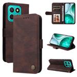 For Honor X8c 4G Skin Feel Life Tree Metal Button Leather Phone Case(Brown)