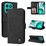 For Honor X8c 4G Skin Feel Life Tree Metal Button Leather Phone Case(Black)