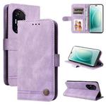For Honor 400 Skin Feel Life Tree Metal Button Leather Phone Case(Purple)