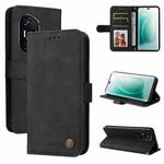 For Honor 400 Skin Feel Life Tree Metal Button Leather Phone Case(Black)