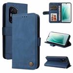 For Honor 400 Skin Feel Life Tree Metal Button Leather Phone Case(Blue)