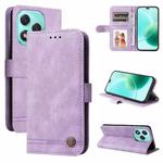 For Honor 400 Lite Skin Feel Life Tree Metal Button Leather Phone Case(Purple)