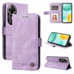 For Honor Play 60 Skin Feel Life Tree Metal Button Leather Phone Case(Purple)