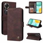 For Honor Play 60 Skin Feel Life Tree Metal Button Leather Phone Case(Brown)