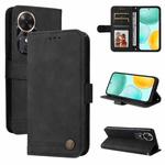 For Honor Play 60 Skin Feel Life Tree Metal Button Leather Phone Case(Black)
