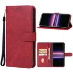 For Sony Xperia 5 V Leather Phone Case(Red)