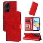 For Honor Play 50 Plus Embossed Sunflower Leather Phone Case(Red)