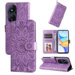 For Honor Play 50 Plus Embossed Sunflower Leather Phone Case(Purple)