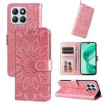 For Honor X8b Embossed Sunflower Leather Phone Case(Rose Gold)