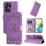 For Honor 90 GT Embossed Sunflower Leather Phone Case(Purple)