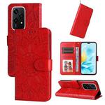 For Honor 200 Lite Global Embossed Sunflower Leather Phone Case(Red)