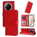 For Honor X9c / Magic7 Lite Embossed Sunflower Leather Phone Case(Red)