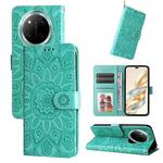 For Honor X9c / Magic7 Lite Embossed Sunflower Leather Phone Case(Green)