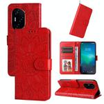 For Honor 300 Pro Embossed Sunflower Leather Phone Case(Red)