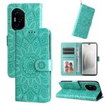 For Honor 300 Pro Embossed Sunflower Leather Phone Case(Green)
