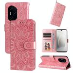 For Honor 300 Ultra Embossed Sunflower Leather Phone Case(Rose Gold)