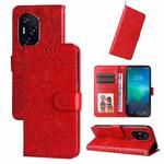 For Honor 400 Embossed Sunflower Leather Phone Case(Red)