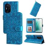 For Honor 400 Embossed Sunflower Leather Phone Case(Blue)