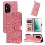 For Honor 400 Embossed Sunflower Leather Phone Case(Rose Gold)