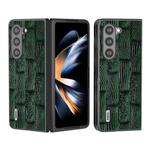For Samsung Galaxy Z Fold5 ABEEL Genuine Leather Mahjong Texture Series Phone Case(Green)
