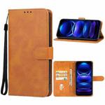 For Xiaomi Redmi Note 12R Pro Leather Phone Case(Brown)