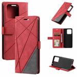 For Redmi 11A 4G Global Skin Feel Splicing Leather Phone Case(Red)