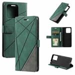 For Redmi 11A 4G Global Skin Feel Splicing Leather Phone Case(Green)